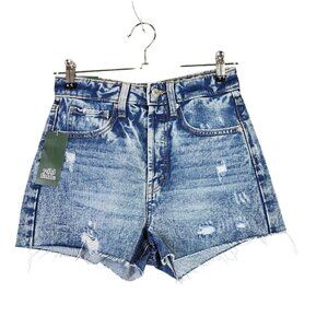 Womens Wild Fable Cut Off Blue Denim Jean Shorts Distressed Hi Rise 2" Inseam 00